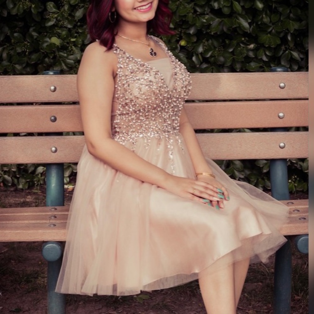 Beaded Short Tulle Dress